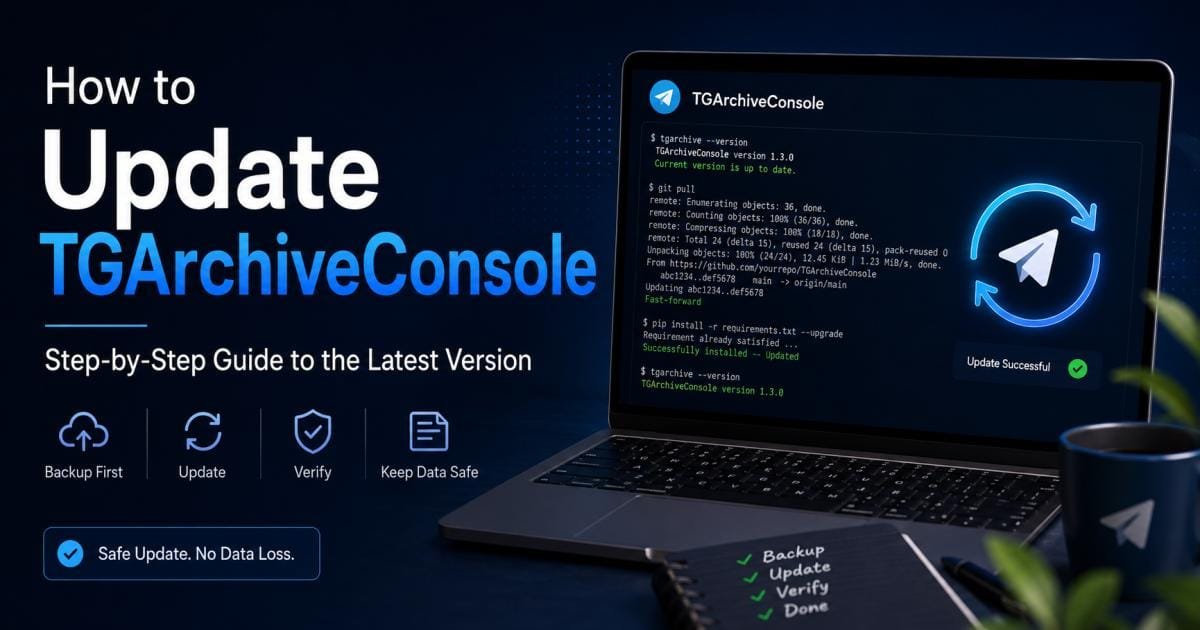 How to update TGArchiveConsole