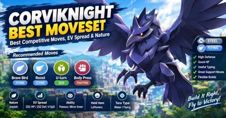 Corviknight Best Moveset: Best Competitive Moves, EV Spread & Nature