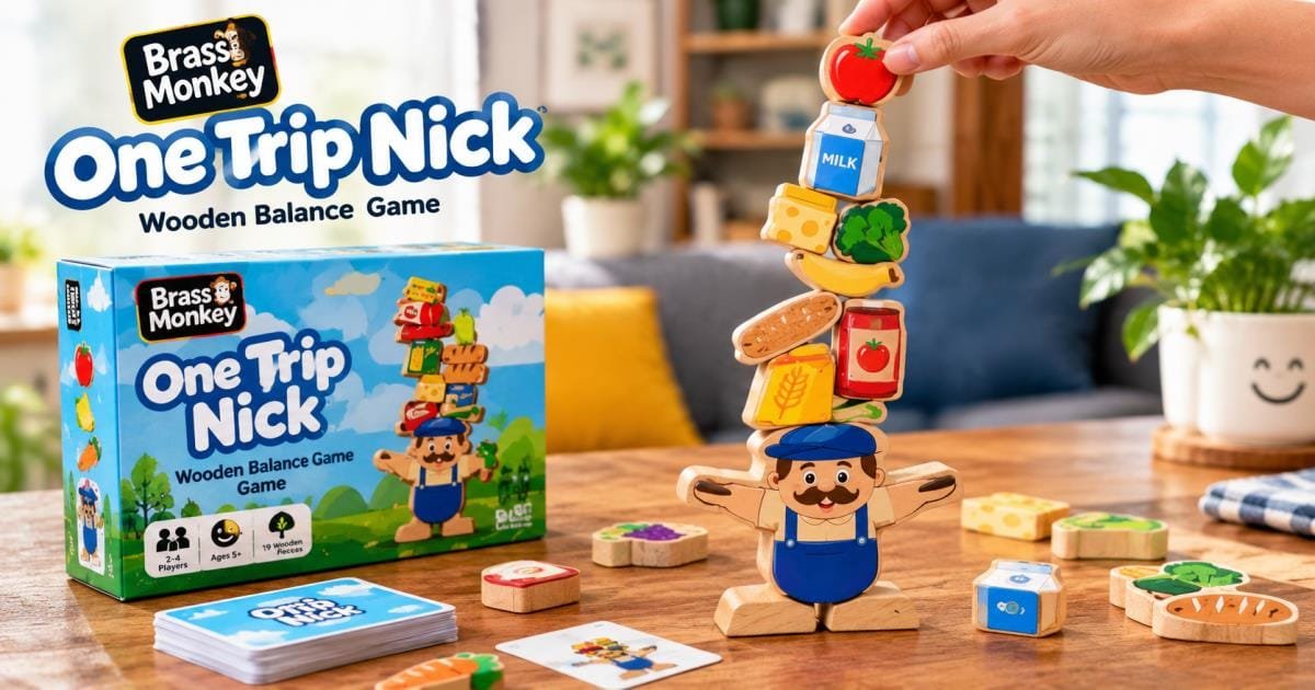 brass monkey one trip nick wooden balance game